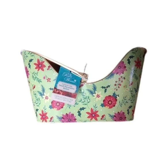 PIONEER Woman Holiday Floral Basket NWT - Picture 1 of 5
